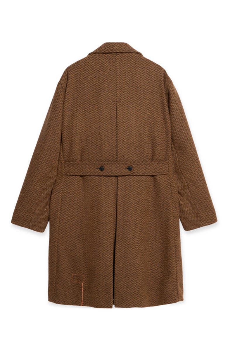 Serwilliam1 Tweed Double-Breasted Coat, Alternate, color, BROWN