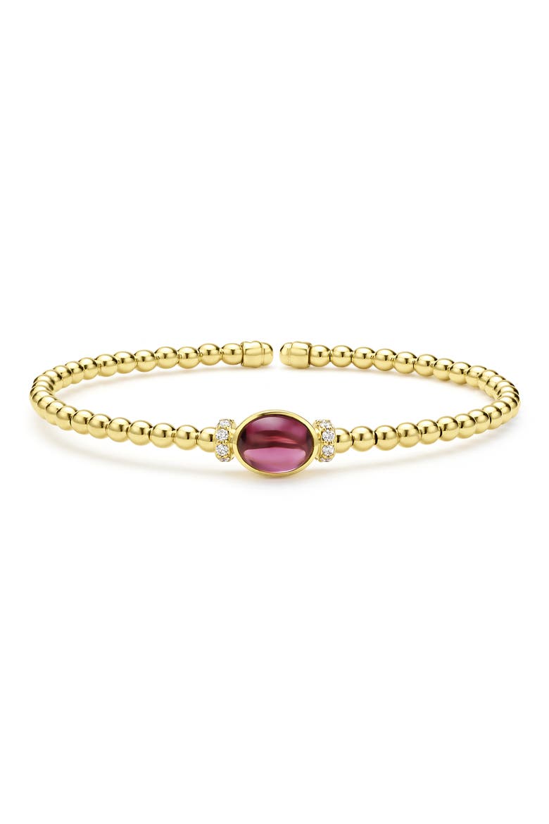 Rhodolite Garnet & Diamond Caviar Cuff Bracelet video
