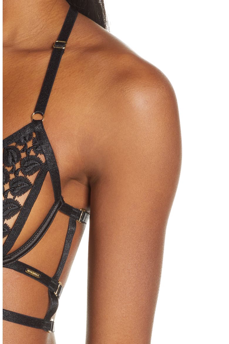 Alix Open Cup Bra, Alternate, color, BLACK