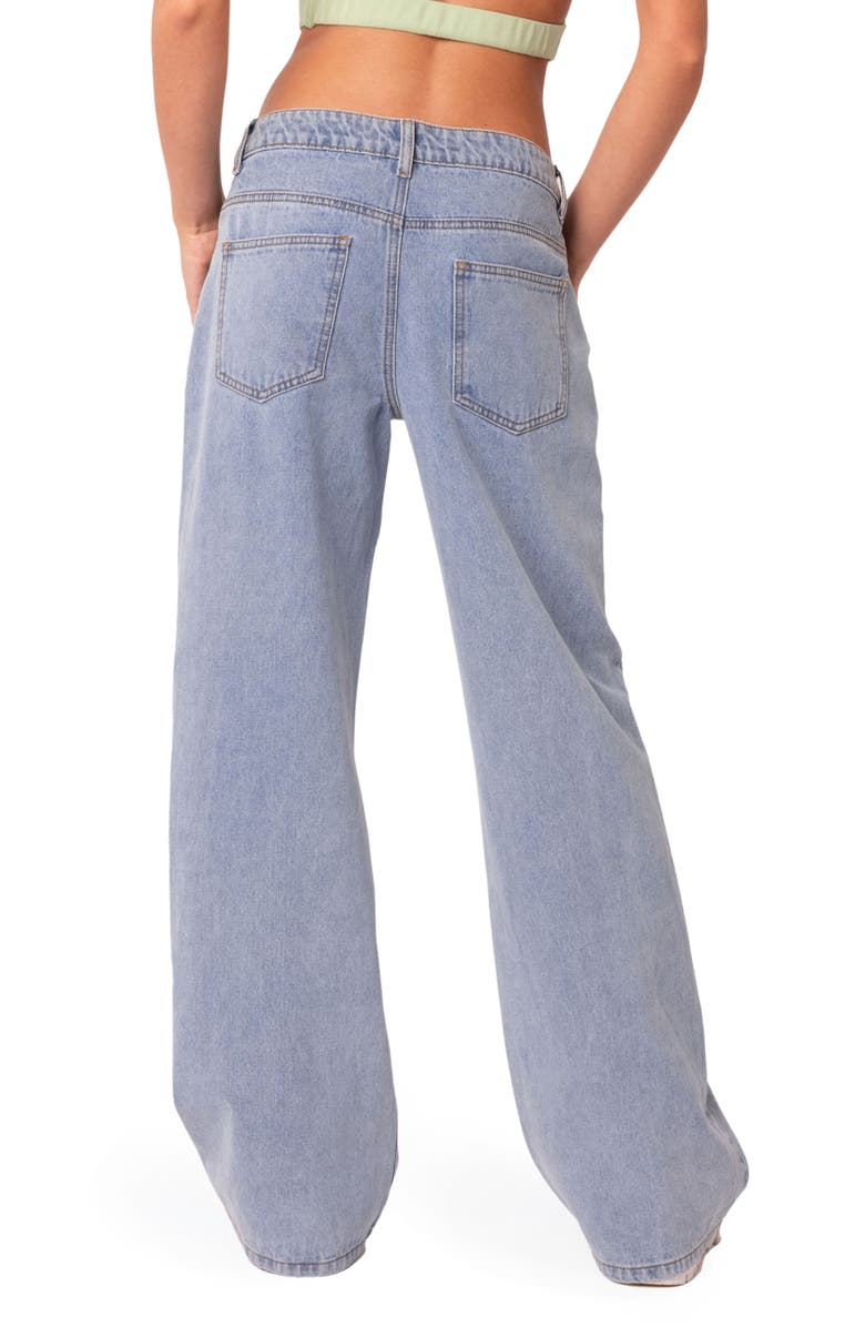 EDIKTED Raelynn Wide Leg Jeans, Alternate, color, Blue