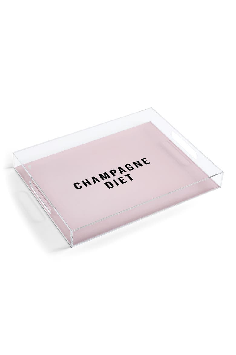 Champagne Diet Acrylic Tray, Main, color, BLACK