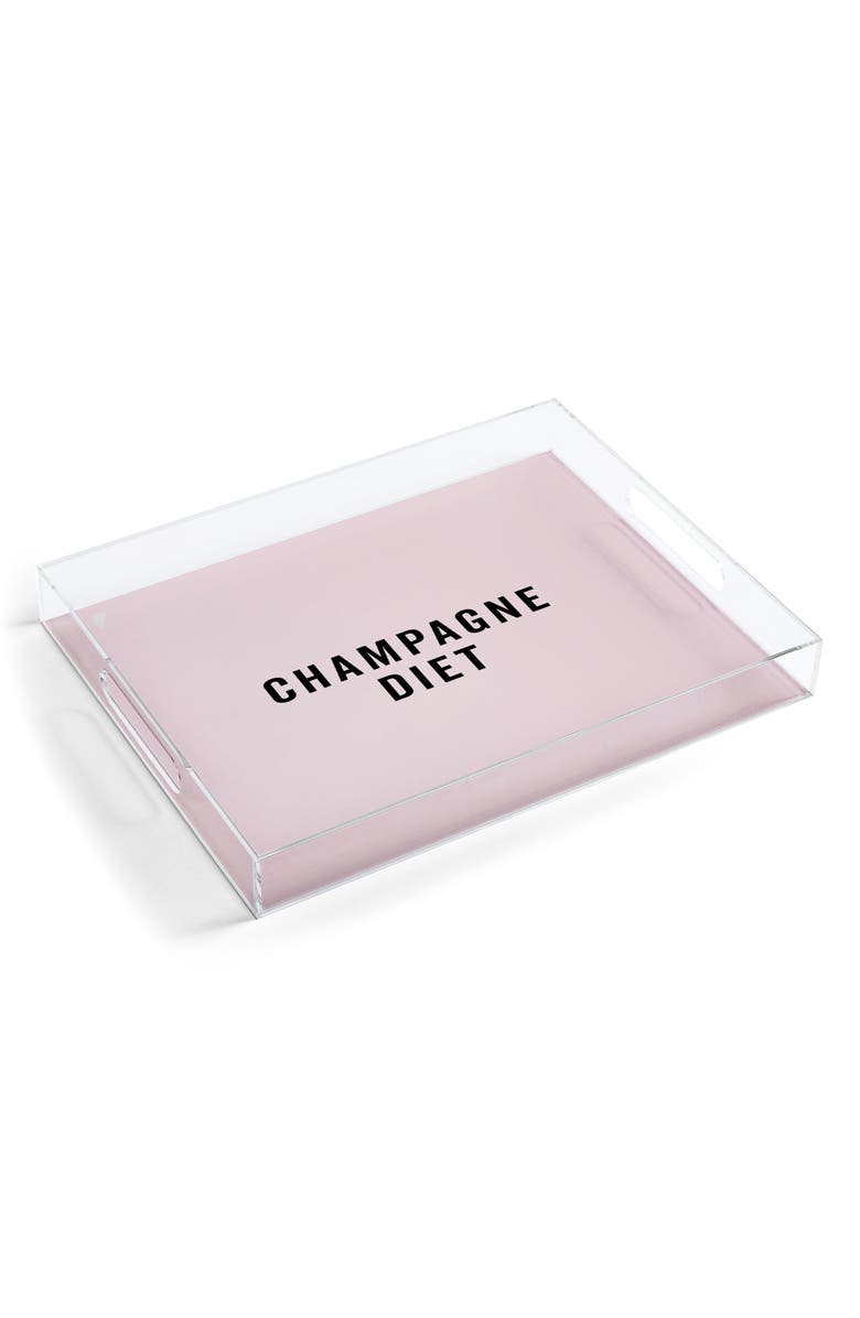 Deny Designs Champagne Diet Acrylic Tray, Main, color, Black