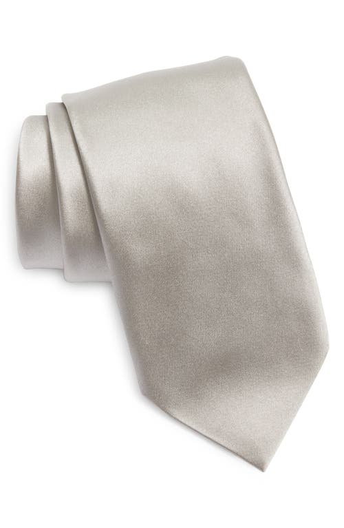 ZEGNA TIES Solid Mulberry Silk Tie in Grey 