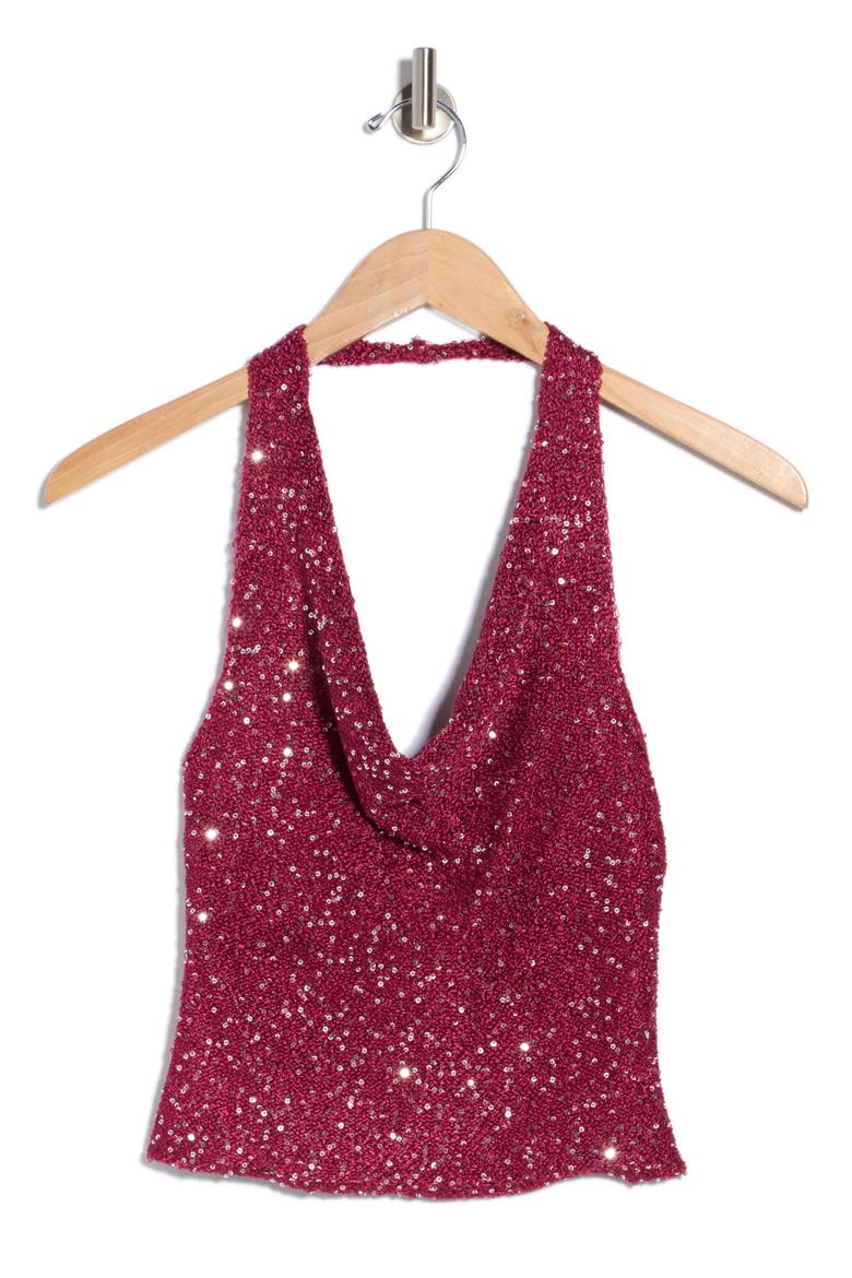 Vinezza Glitter Halter Top, Main, color, RED