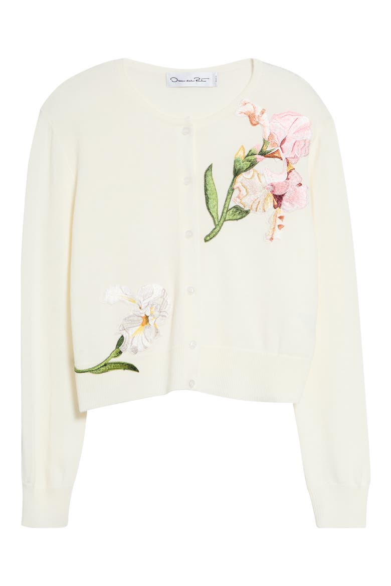 Embroidered Cardigan, Alternate, color, IVORY