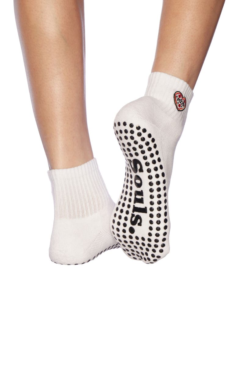 Souls. Pizza Ankle Grip Socks, Alternate, color, White