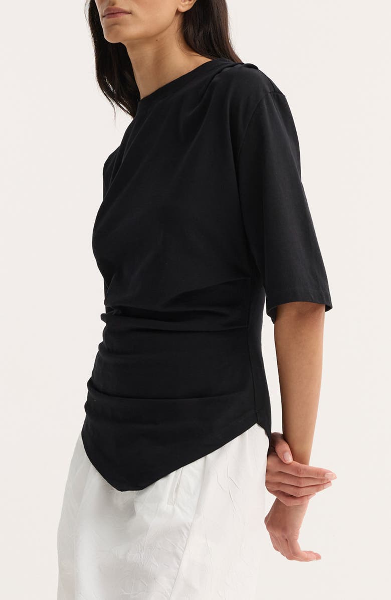 Róhe Reinvented Twisted Organic Cotton T-Shirt, Alternate, color, Black