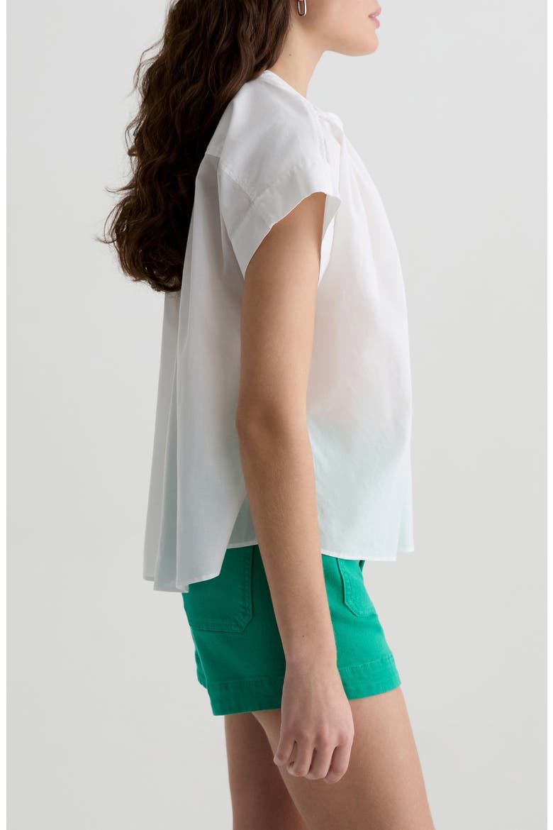 Lotta Shirred Cotton Top, Alternate, color, WHITE