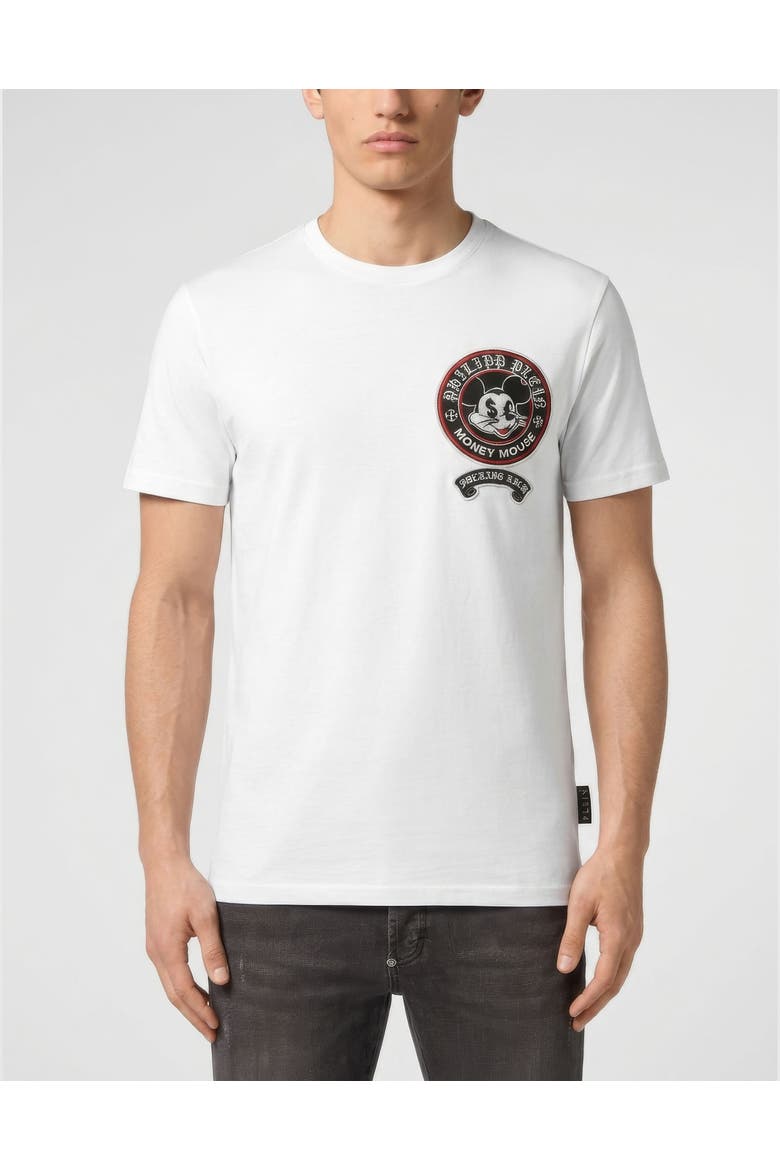 T-Shirt Round Neck Ss Money Men, Main, color, white