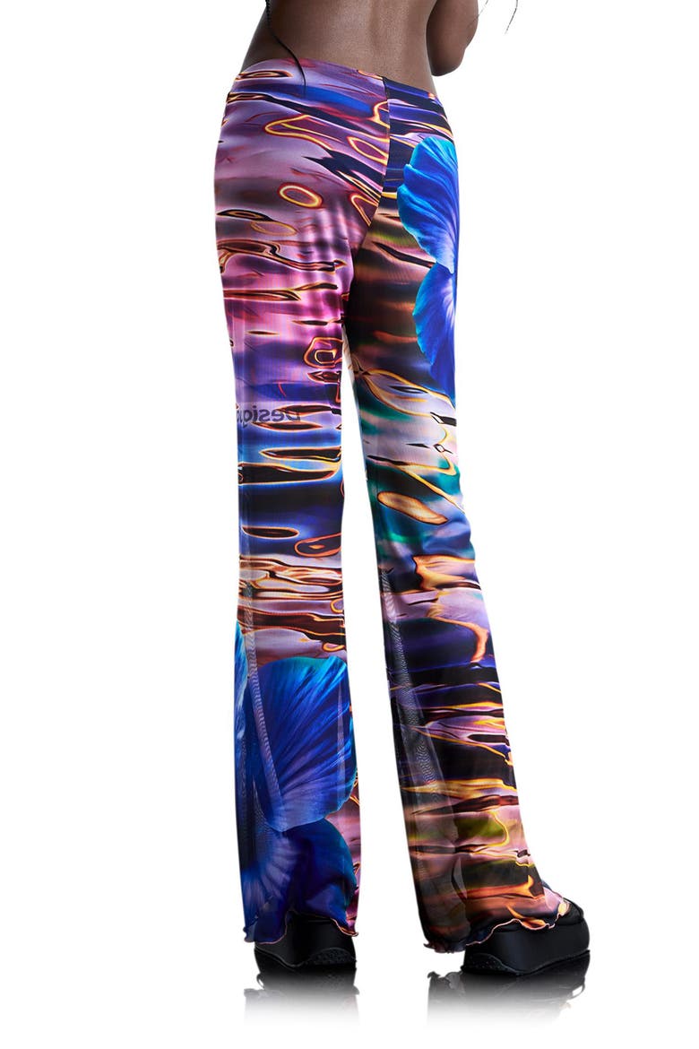 Allover Print Flare Pants, Alternate, color, BLUE