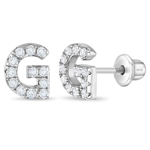 Shop In Season Jewelry Cubic Zirconia Letter Initial Earrings In Letter G