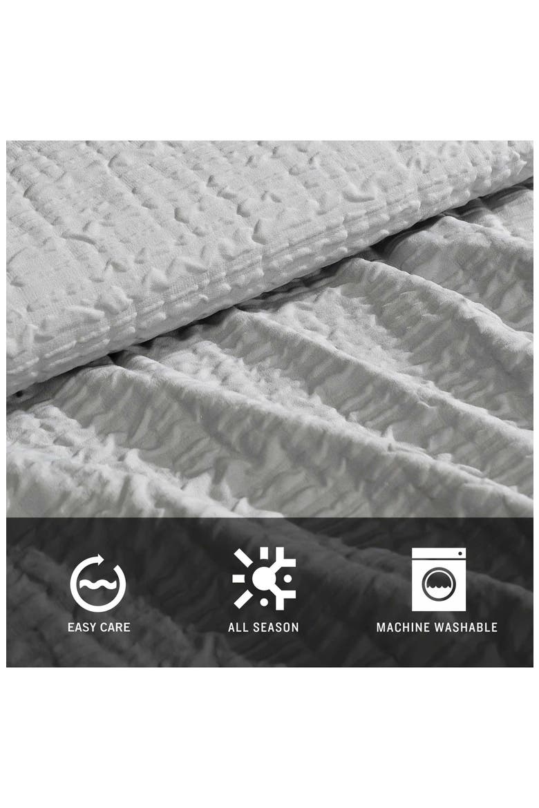 Serenity Wavy Lines Embossed Comforter Set, Alternate, color, GREY