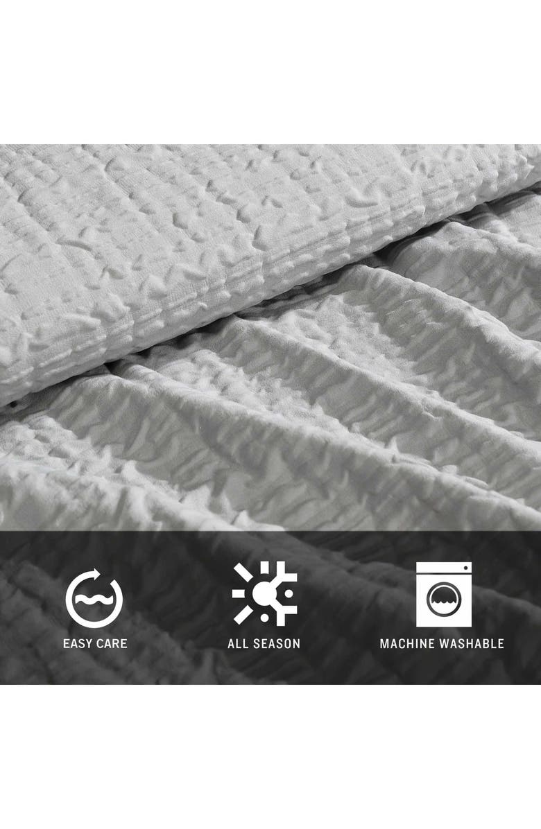 Kenneth Cole New York Serenity Wavy Lines Embossed Comforter Set, Alternate, color, Grey