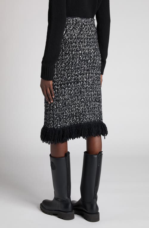 Moncler Fringe Trim Bouclé Knit Skirt In Multi