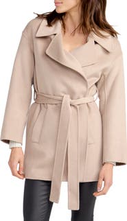 Belle & Bloom Eternal Flame Tie Waist Wool Blend Coat