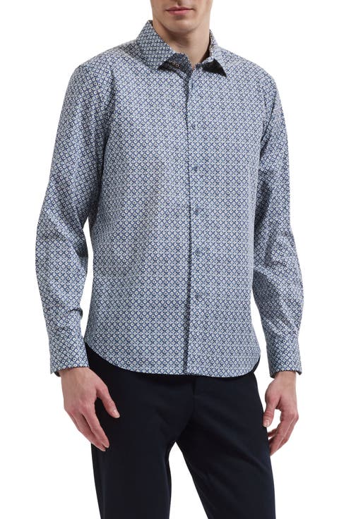 Julian Geometric Cotton Blend Shirt