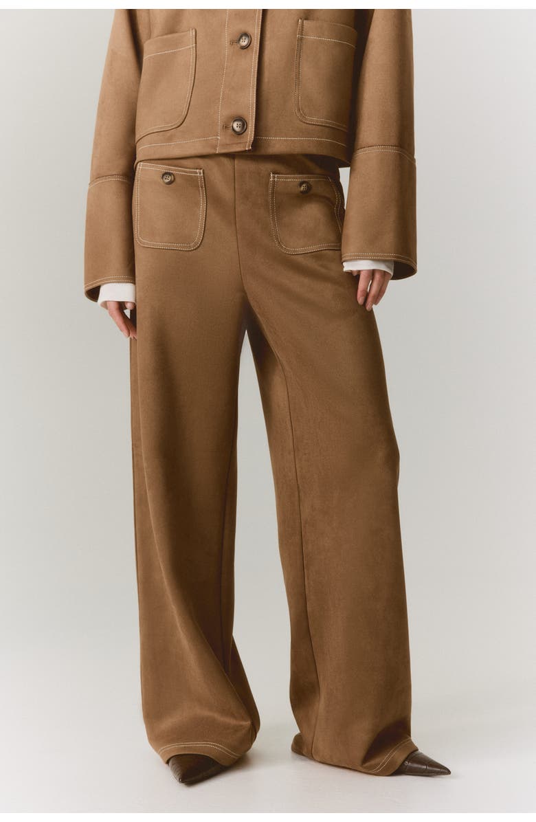 H&M Jersey Trousers, Alternate, color, Dark Beige
