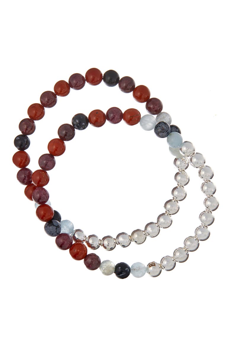 N82 Gut Health Set of 2 Healer's Bracelets, Alternate, color, SILVER