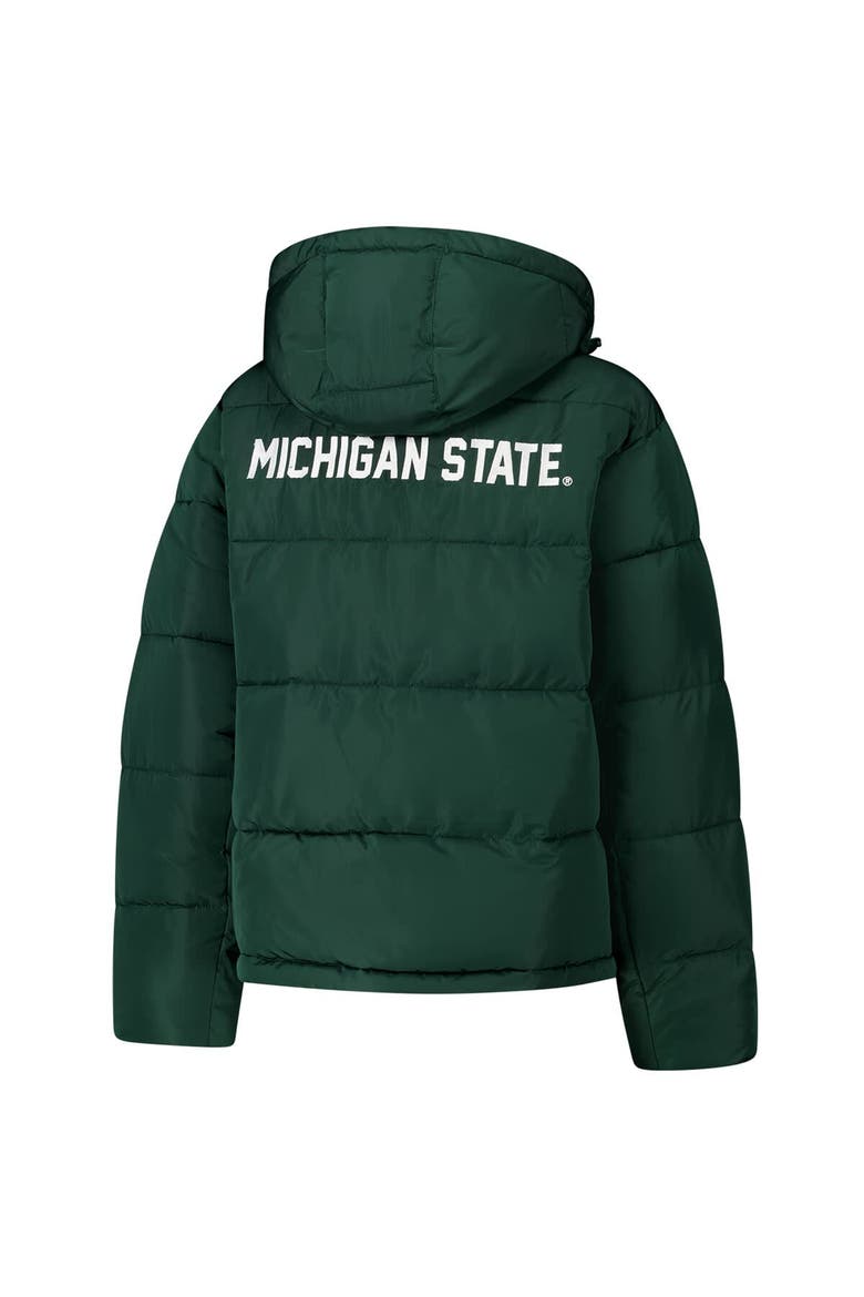 Women's Hype and Vice Green Michigan State Spartans Puffer Jacket, Alternate, color, Green
