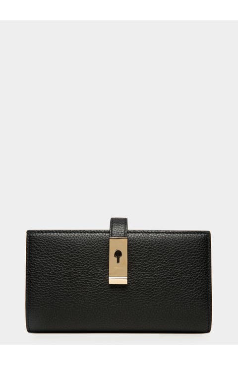 Lock Me Long Wallet In Leather