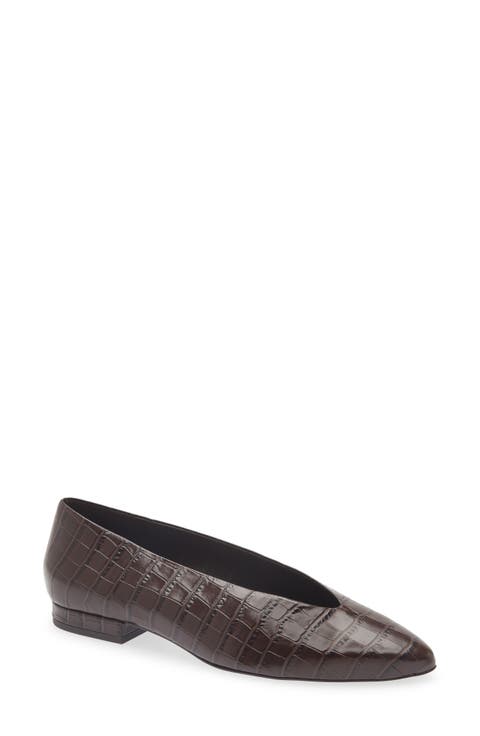 Calista Pointed Toe Leather Flat