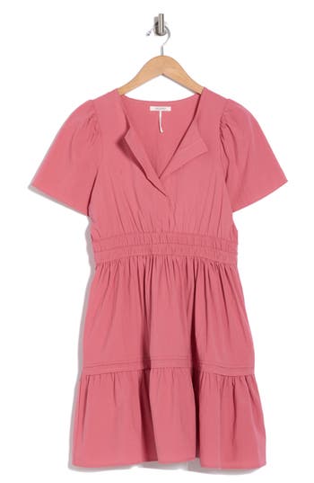 Stitchdrop Short Sleeve Dress In Raspberry
