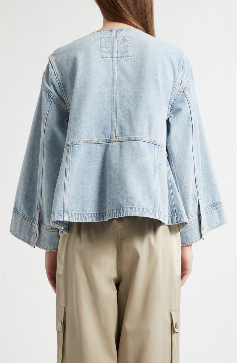 3.1 Phillip Lim Collarless Trapeze Denim Jacket, Alternate, color, Light Blue