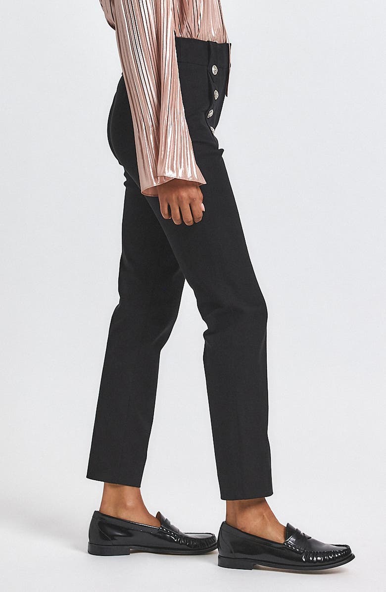 Derek Lam 10 Crosby Robertson Slim Straight Leg Pants, Alternate, color, Black