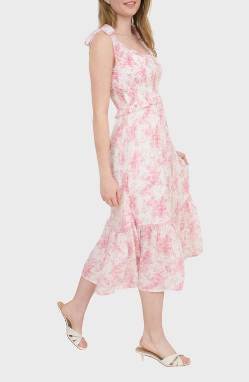 BLU PEPPER BLU PEPPER FLORAL RUFFLE MIDI DRESS