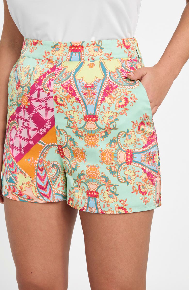 Marciano Grenada Scarf Print Shorts, Alternate, color, Grenada Print