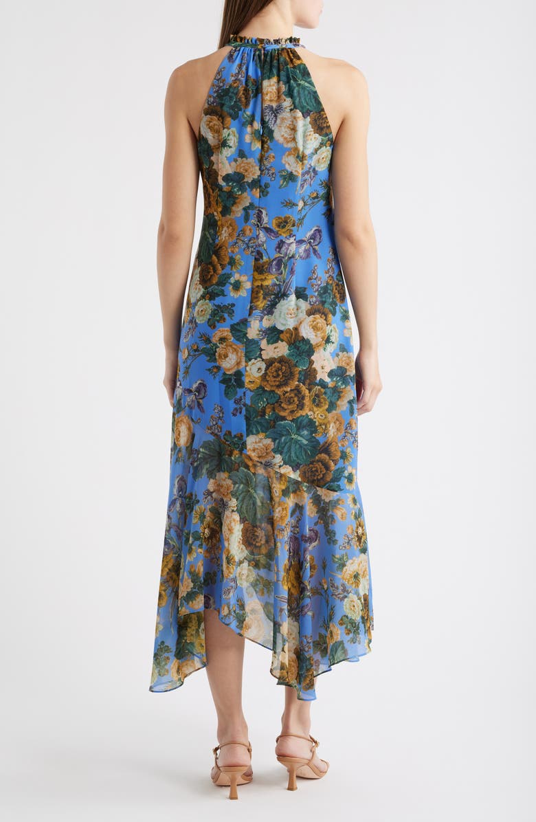 KOBI HALPERIN Emery Tie Waist High-Low Dress, Alternate, color, Sky Blue Multi