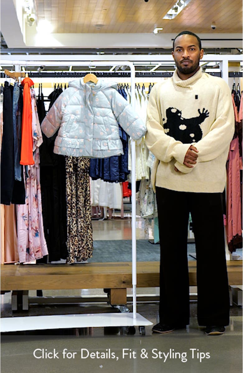 Kids' Floral Print Ruffle Hem Puffer Jacket, sales video thumbnail