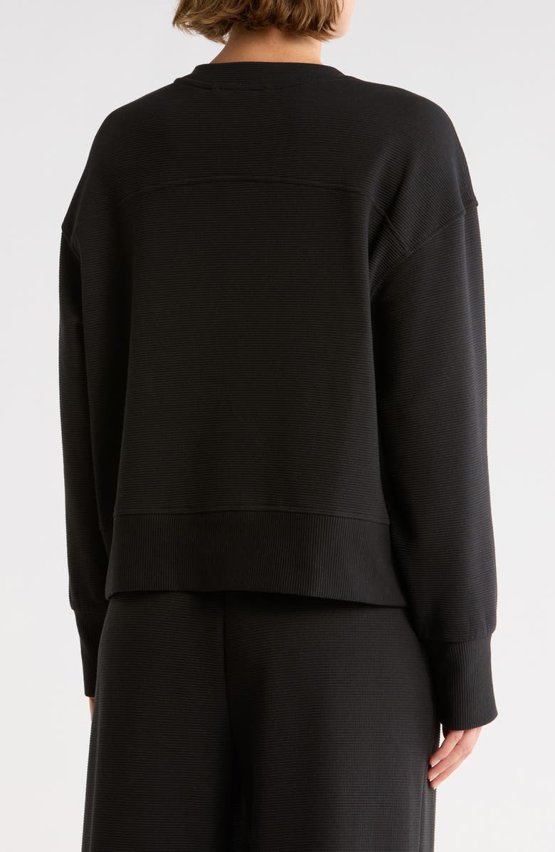 Z by Zella Unwind Ottoman Crewneck Sweatshirt, Alternate, color, Black