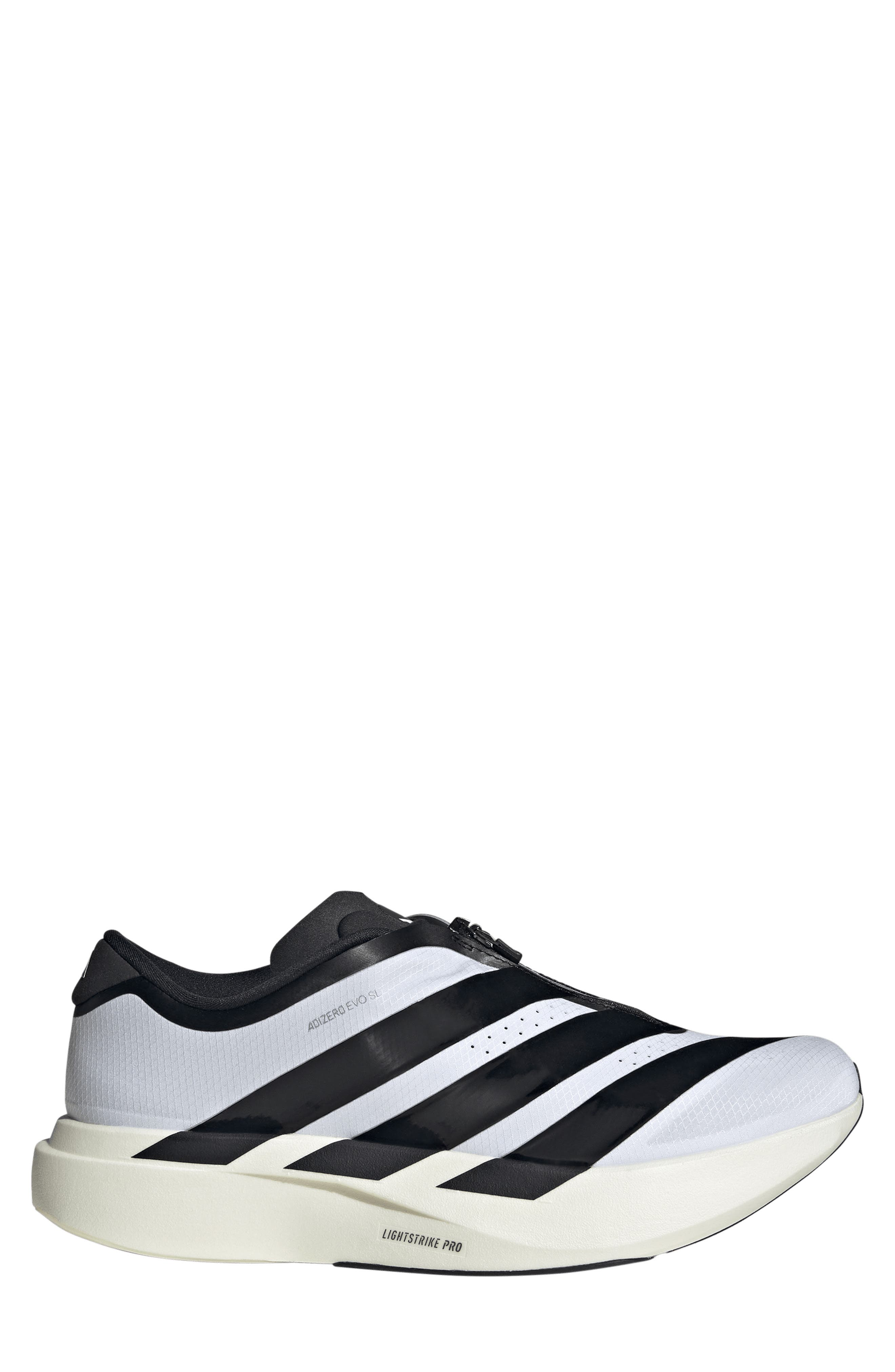 Adizero Evo SL Zip Running Shoe, Alternate, color, FTWWHT/CBL