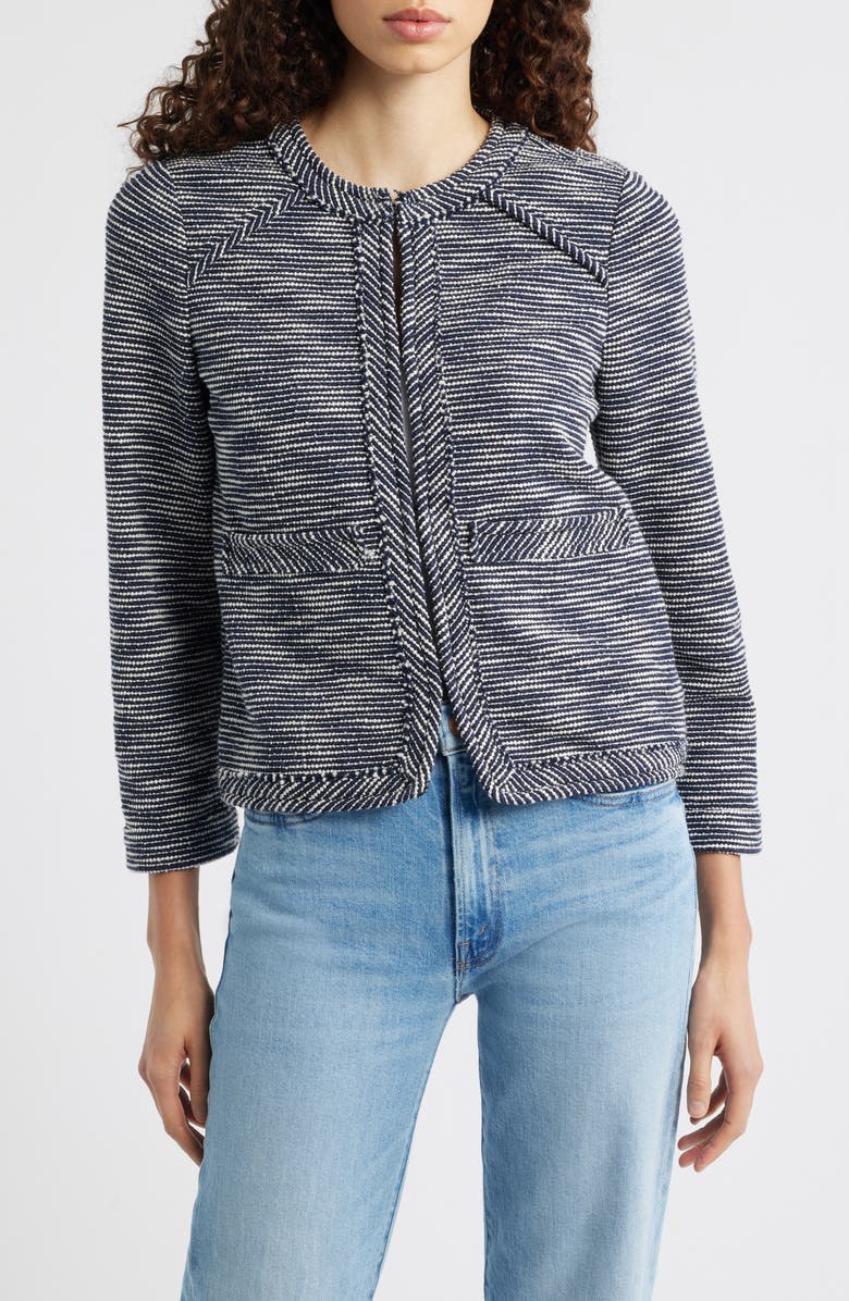 rag 
bone Clarice Cotton Blend Jacket, Alternate, color, Navy