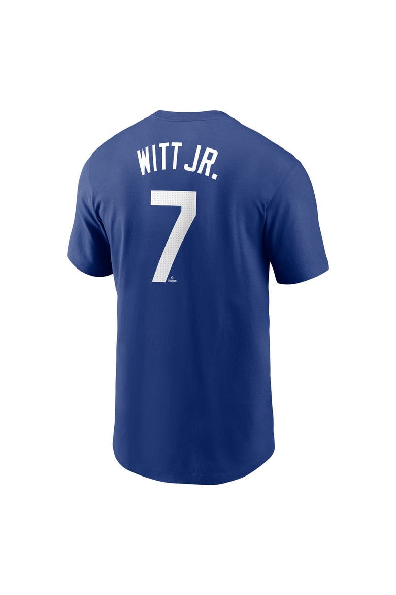 Men's Nike Bobby Witt Jr. Royal Kansas City Royals Fuse Name & Number T-Shirt, Alternate, color, Royal