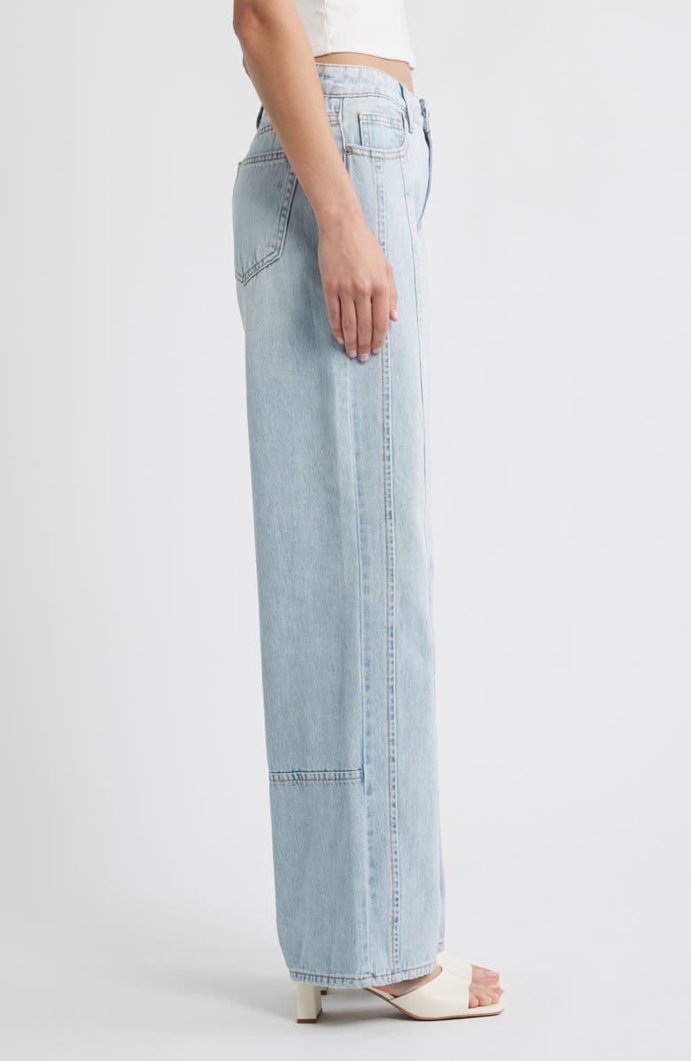 HIDDEN JEANS High Waist Seamed Wide Leg Jeans, Alternate, color, Light Blue Wash