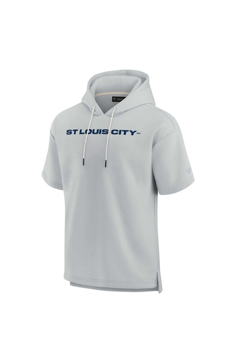 Fanatics Signature Unisex Fanatics Signature Gray St. Louis City SC Elements Super Soft Fleece Short Sleeve Pullover Hoodie, Alternate, color, Gray
