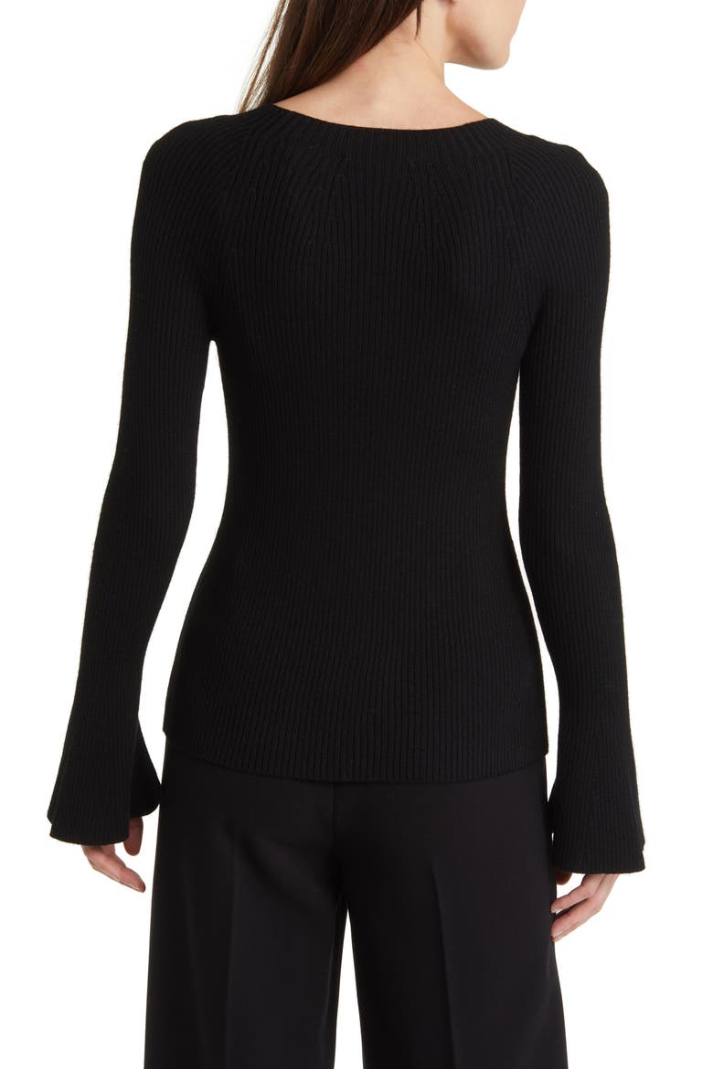 Mercer Rib Wool Sweater, Alternate, color, BLACK