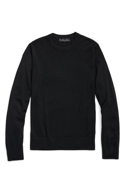 Brooks Brothers Ultimate Merino Wool Cewneck Sweater In Black