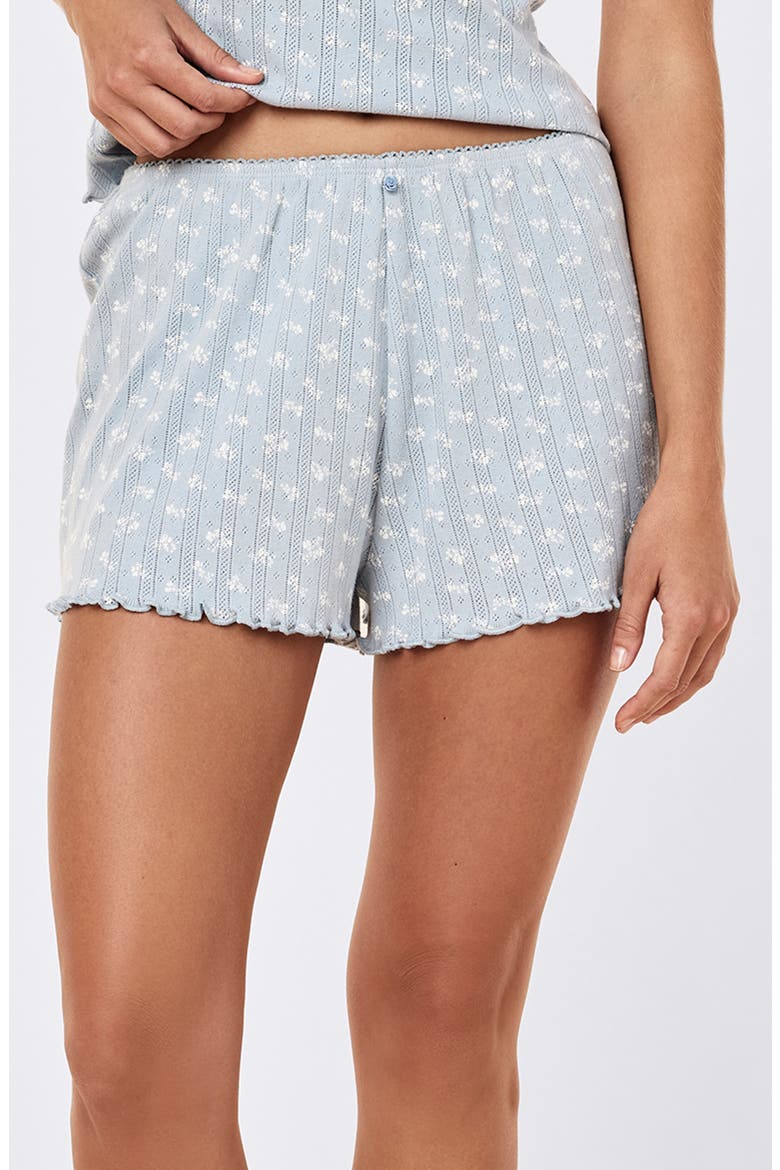 Imogen Cotton Pointelle Pajama Shorts, Main, color, CELESTIAL BLUE