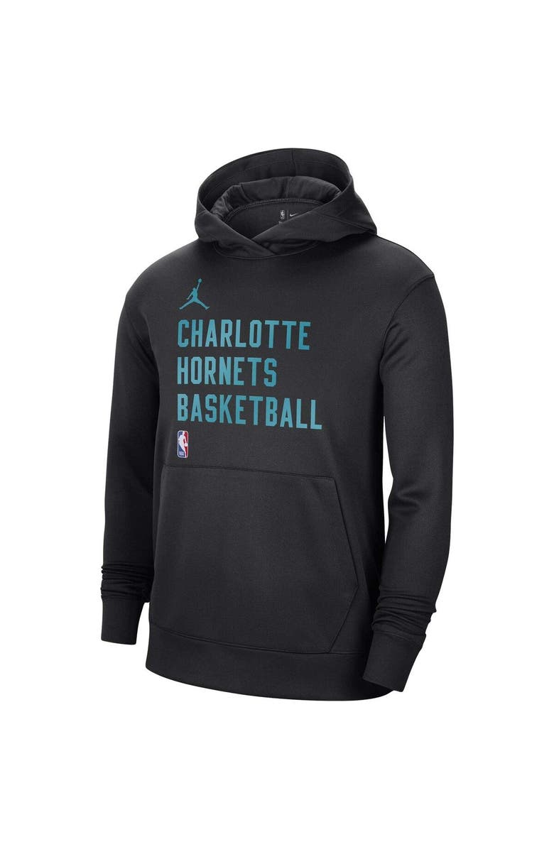 Jordan Brand Unisex Jordan Brand Black Charlotte Hornets 2023/24 Performance Spotlight On-Court Practice Pullover Hoodie, Alternate, color, Black