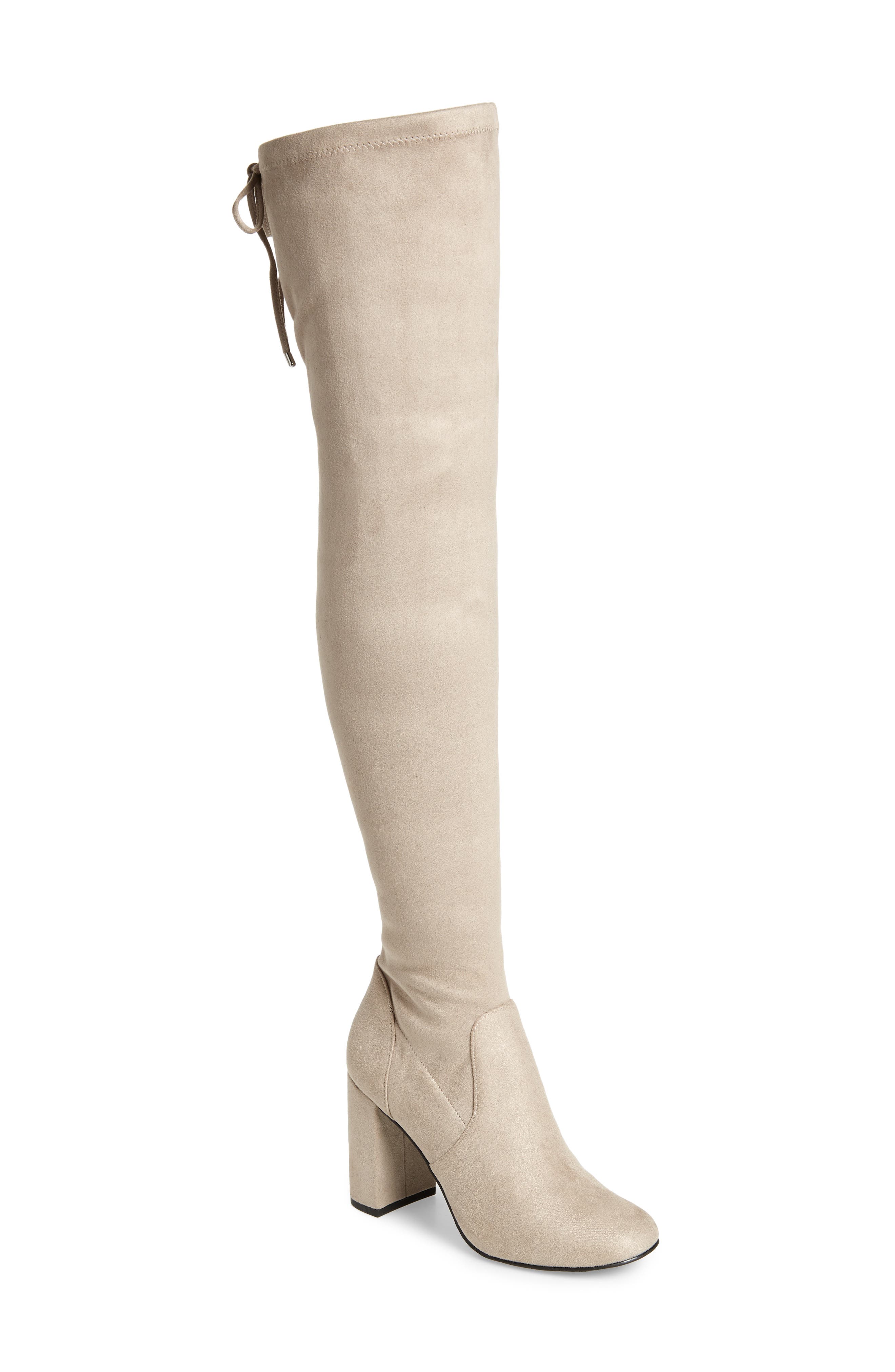 Juniper Over the Knee Boot, Main, color, GREY FAUX SUEDE