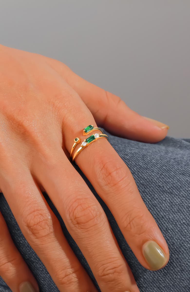 YS GEMS Double Stone Open Band Ring, Alternate, color, Green