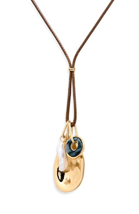 Charm Cluster Pendant Cord Necklace