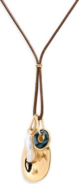 NORDSTROM RACK Charm Cluster Pendant Cord Necklace