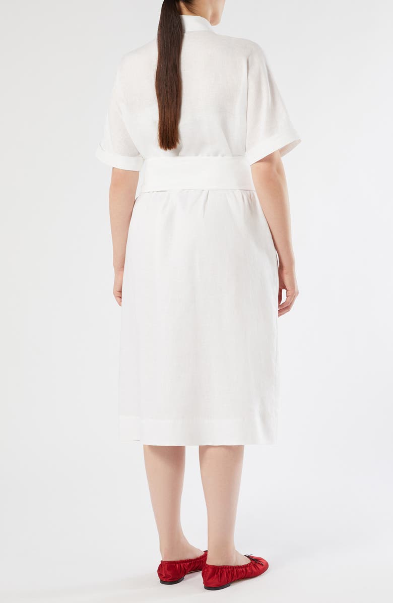 Marina Rinaldi Vago Tie Waist Shirtdress, Alternate, color, Optical White