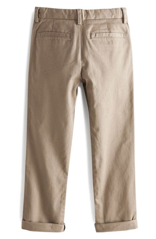 Next Kids' Regular Core Flat Front Stretch Cotton Chinos In Neutral