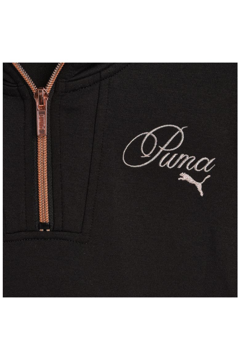 Kids' Bow Society Half Zip Hoodie, Alternate, color, BLACK