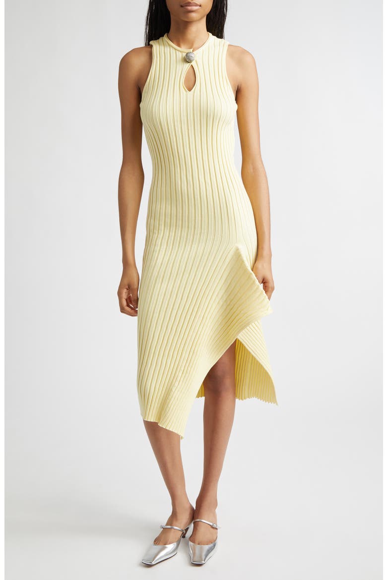 Rib Organic Cotton Tank Dress, Main, color, LIGHT YELLOW